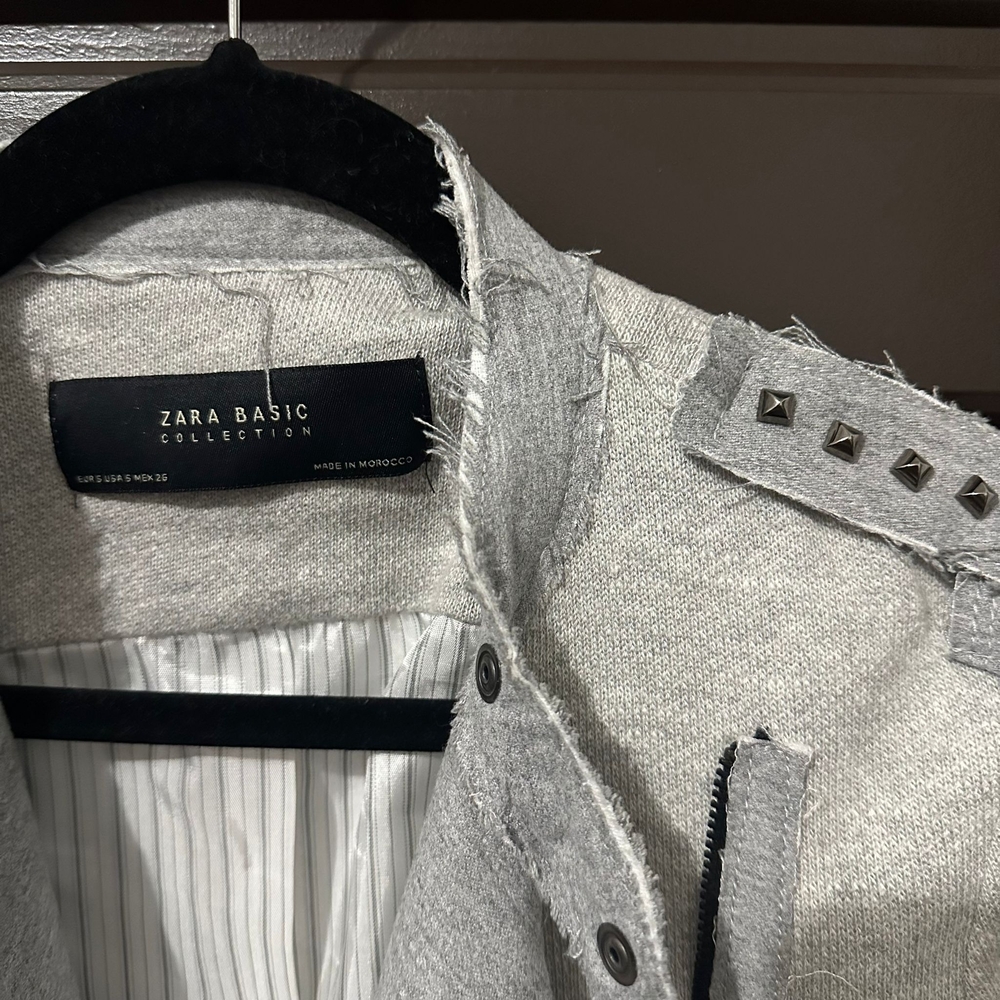 Zara Basic Gray Studded Jacket - image 2